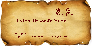 Misics Honorátusz névjegykártya